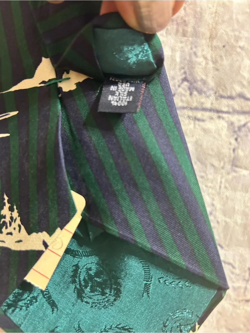 TOMMY HILFIGER VINTAGE SKI-THEMED SILK TIE FROM JACOBSON’S NOVELTY SPORTSWEAR
